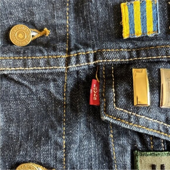 Levi’s Type 3 507 Denim Trucker Jacket w/ Patches & Handwarmers Harley Davidson - Picture 11 of 13